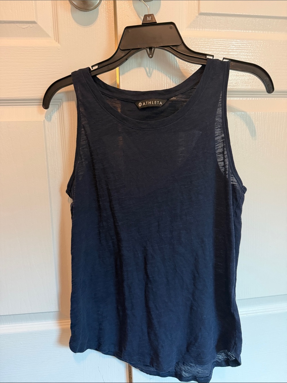 Athleta Navy Sleeveless Top, Small, cut out back